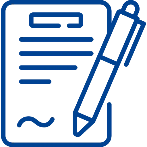 Icono de un documento con bolígrafo y archivo que Es documentación en formato escaneado o PDF.